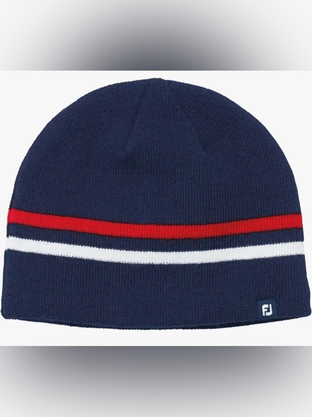 Footjoy #35840 Navy/Red/White Knit Beanie/Skull Hat NWT